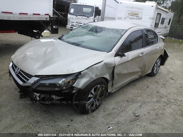 1HGCR2F39EA174233 - 2014 HONDA ACCORD LX BEIGE photo 2