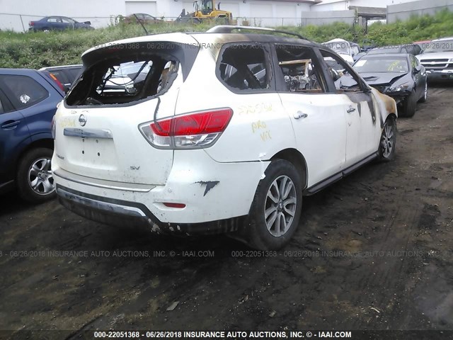 5N1AR2MN0EC698042 - 2014 NISSAN PATHFINDER S/SV/SL/PLATINUM WHITE photo 4