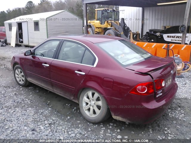 KNAGE123685177063 - 2008 KIA OPTIMA LX/EX RED photo 3