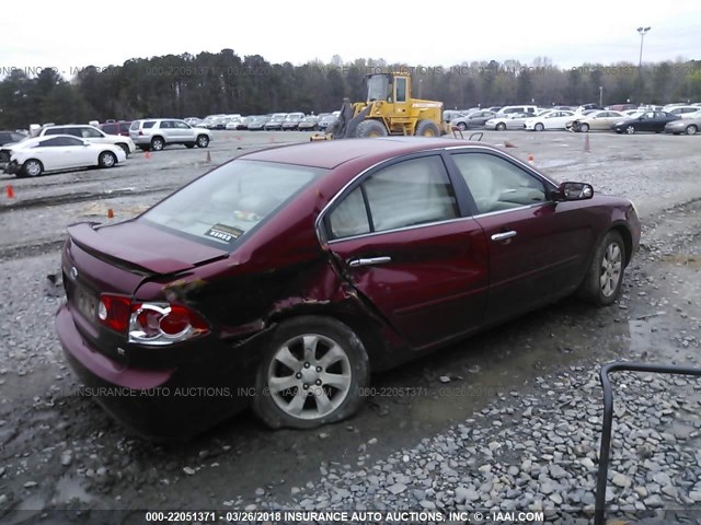 KNAGE123685177063 - 2008 KIA OPTIMA LX/EX RED photo 4