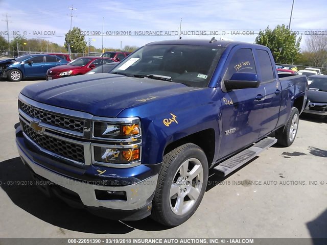 1GCRCREC6EZ257043 - 2014 CHEVROLET SILVERADO C1500 LT BLUE photo 2