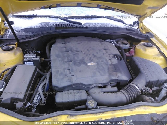 2G1FA1E39D9173410 - 2013 CHEVROLET CAMARO LS YELLOW photo 10