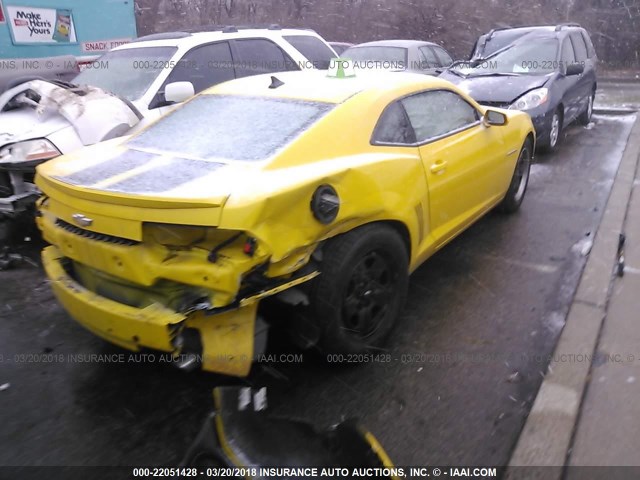 2G1FA1E39D9173410 - 2013 CHEVROLET CAMARO LS YELLOW photo 4