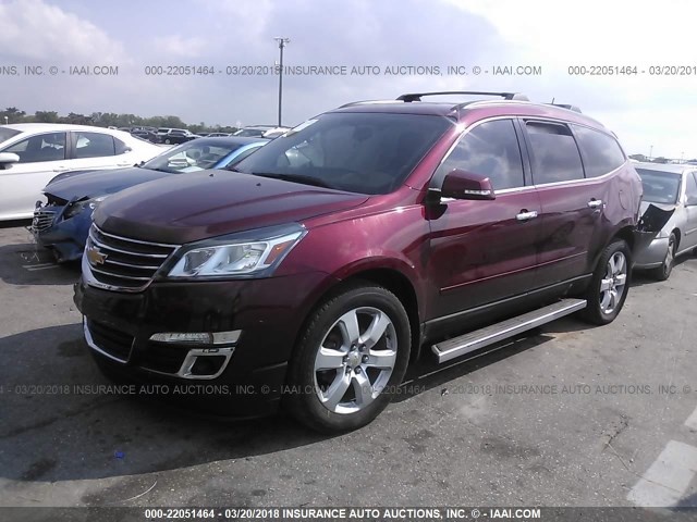 1GNKRGKD8HJ119600 - 2017 CHEVROLET TRAVERSE LT BURGUNDY photo 2