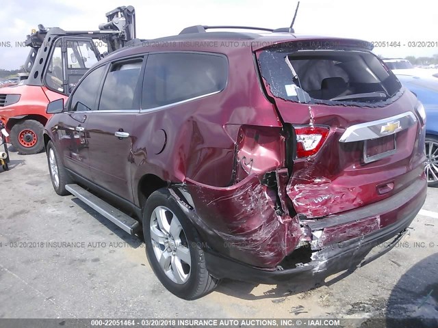 1GNKRGKD8HJ119600 - 2017 CHEVROLET TRAVERSE LT BURGUNDY photo 3