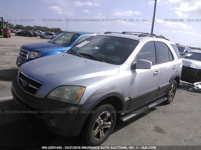 KNDJC733X45289567 - 2004 KIA SORENTO EX/LX SILVER photo 2