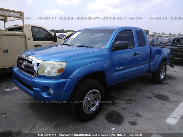 5TETU62N99Z592881 - 2009 TOYOTA TACOMA PRERUNNER ACCESS CAB BLUE photo 2