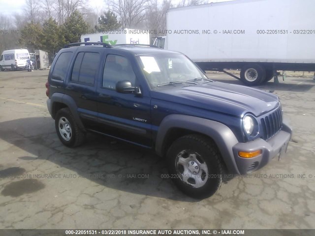 1J4GL48K34W152659 - 2004 JEEP LIBERTY SPORT Mavi foto 1