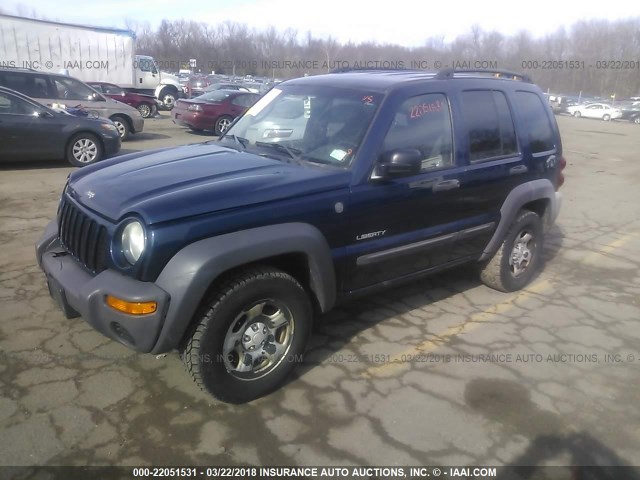 1J4GL48K34W152659 - 2004 JEEP LIBERTY SPORT Mavi foto 2