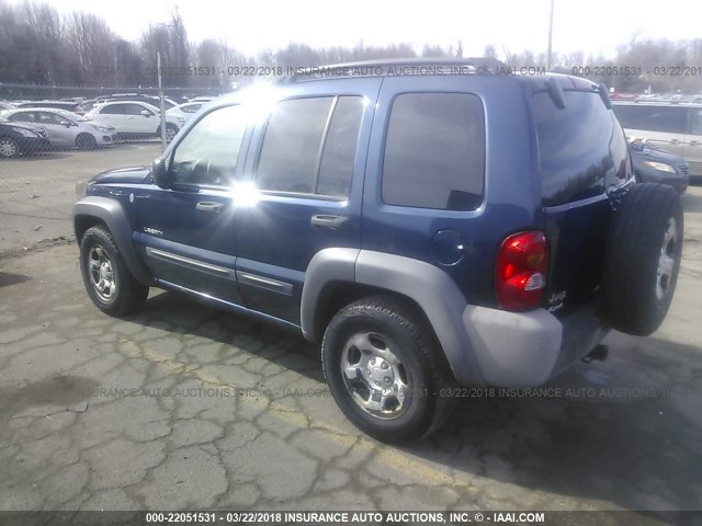 1J4GL48K34W152659 - 2004 JEEP LIBERTY SPORT BLUE photo 3