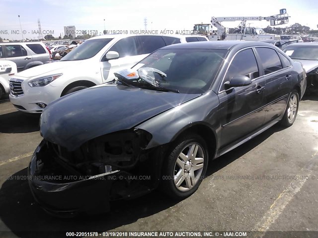 2G1WG5E3XD1126312 - 2013 CHEVROLET IMPALA LT GRAY photo 2