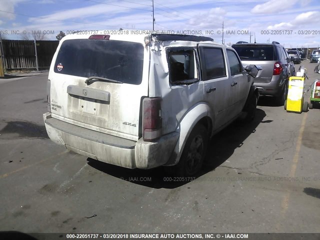 1D8GU58K27W557233 - 2007 DODGE NITRO SLT WHITE photo 4