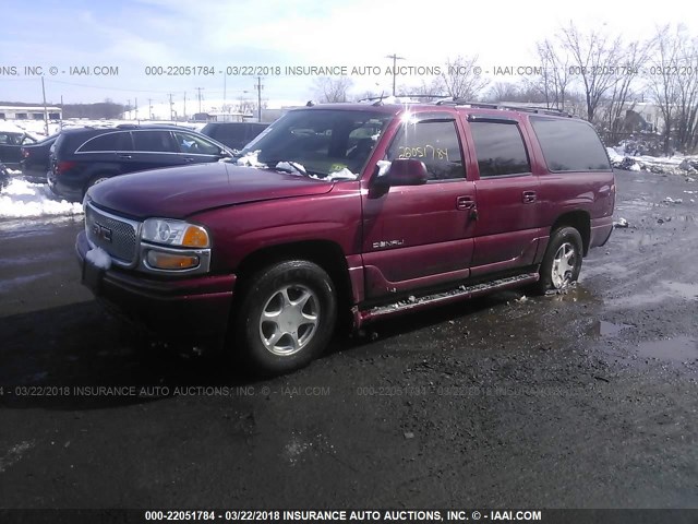 1GKFK66U25J235040 - 2005 GMC YUKON XL DENALI RED photo 2