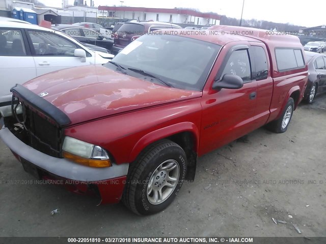 1B7GL32X92S573763 - 2002 DODGE DAKOTA SPORT/RT RED photo 2