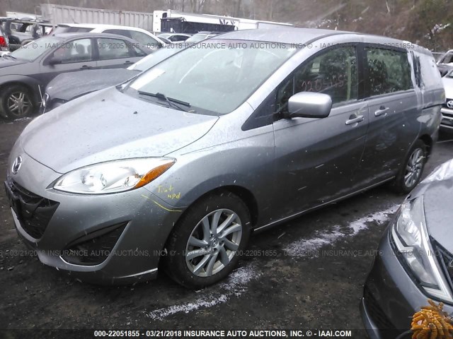 JM1CW2BL2C0122667 - 2012 MAZDA 5 GRAY photo 2