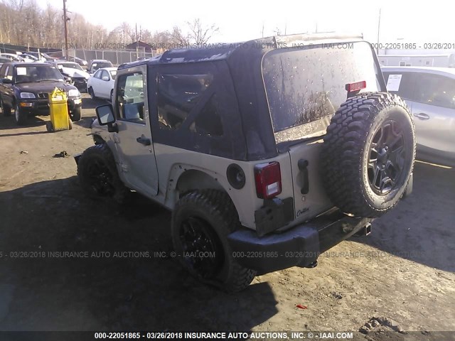 1C4AJWAG4HL626791 - 2017 JEEP WRANGLER SPORT BEIGE photo 3