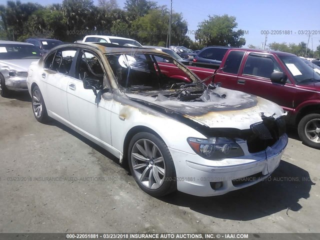 WBAHN83587DT67447 - 2007 BMW 750 WHITE photo 1