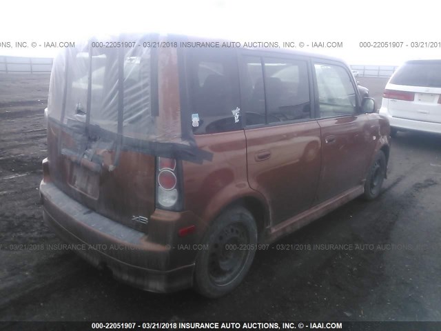JTLKT324064123692 - 2006 TOYOTA SCION XB ORANGE photo 4