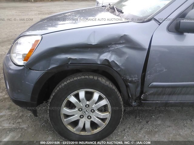 JHLRD78956C011710 - 2006 HONDA CR-V SE/EX GRAY photo 6