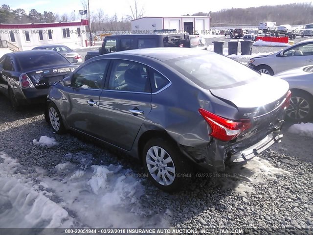 3N1AB7AP8HY368949 - 2017 NISSAN SENTRA S/SV/SR/SL GRAY photo 3