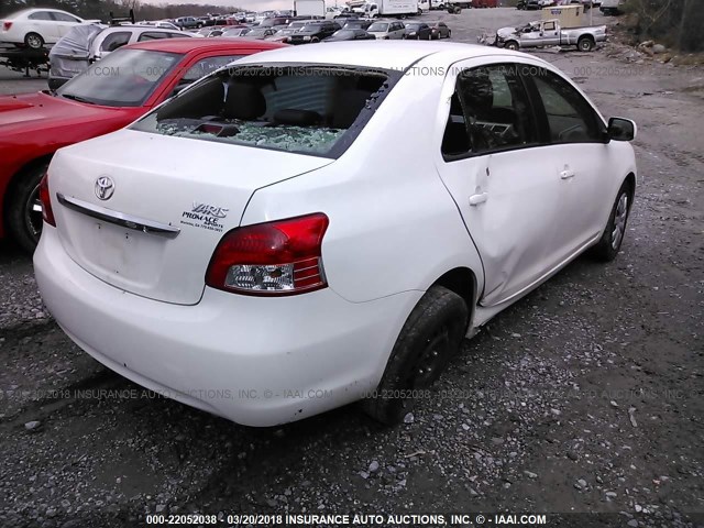 JTDBT4K34CL017904 - 2012 TOYOTA YARIS WHITE photo 4