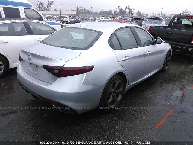 ZARFAEBN7H7551192 - 2017 ALFA ROMEO GIULIA SILVER photo 4