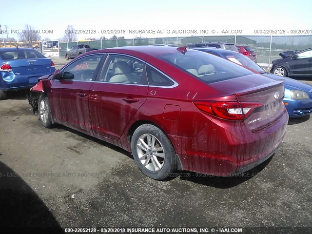 5NPE24AF7GH423455 - 2016 HYUNDAI SONATA SE RED photo 3