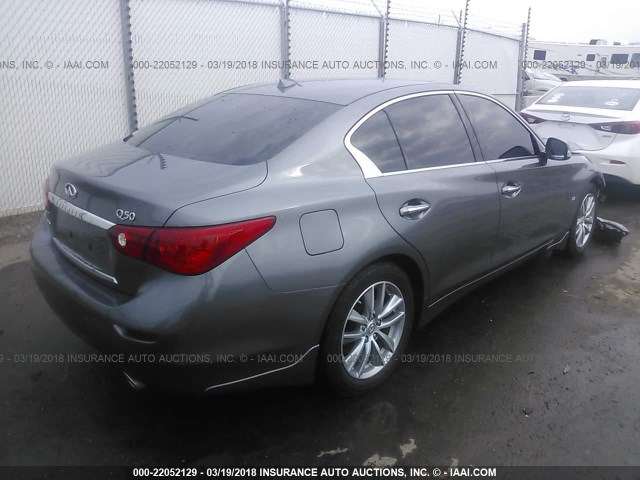 JN1BV7AR6EM697337 - 2014 INFINITI Q50 PREMIUM/SPORT GRAY photo 4