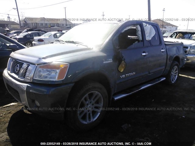 1N6AA0EC9EN516465 - 2014 NISSAN TITAN S/SV/SL/PRO-4X BLUE photo 2