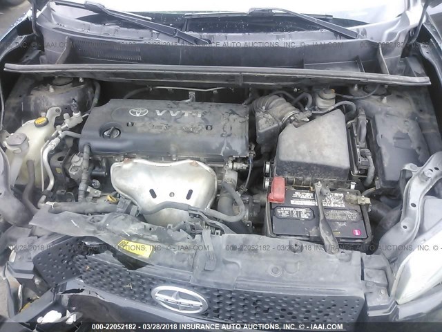 JTLKE50E081001498 - 2008 TOYOTA SCION XB შავი ფოტო 10