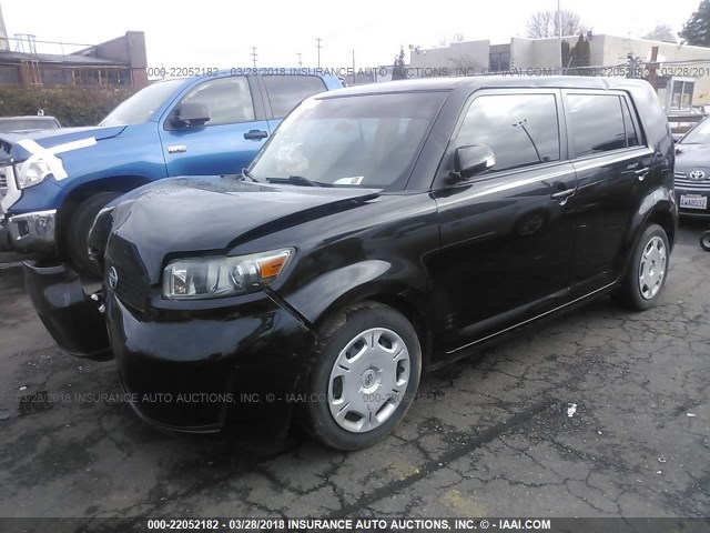 JTLKE50E081001498 - 2008 TOYOTA SCION XB შავი ფოტო 2