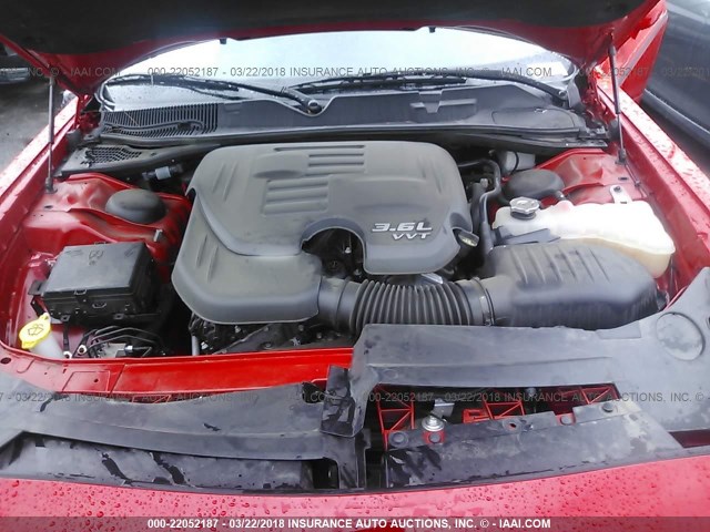 2C3CDZAG8GH125730 - 2016 DODGE CHALLENGER SXT RED photo 10