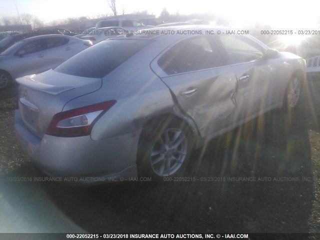 1N4AA5AP3AC847580 - 2010 NISSAN MAXIMA S/SV SILVER photo 4