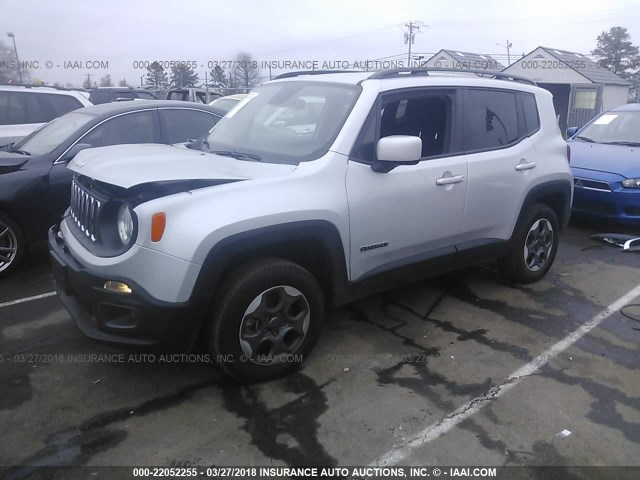 ZACCJBBH7FPC13233 - 2015 JEEP RENEGADE LATITUDE SILVER photo 2