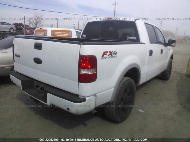 1FTPW145X6KB22807 - 2006 FORD F150 SUPERCREW WHITE photo 4