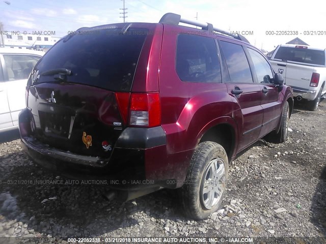 4A4MN21S25E004701 - 2005 MITSUBISHI ENDEAVOR LS MAROON photo 4