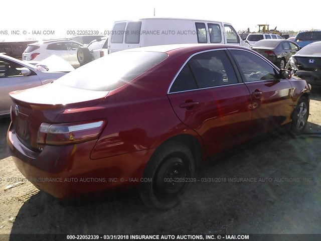 4T1BE46KX7U064152 - 2007 TOYOTA CAMRY NEW GENERAT CE/LE/XLE/SE RED photo 4