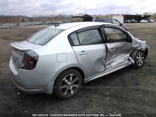 3N1AB6AP6CL676332 - 2012 NISSAN SENTRA 2.0/2.0S/SR/2.0SL SILVER photo 4