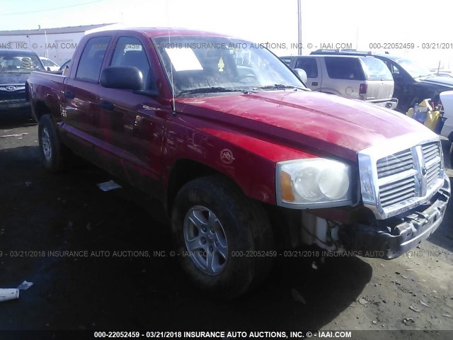 1D7HW48K55S156292 - 2005 DODGE DAKOTA QUAD SLT RED photo 1