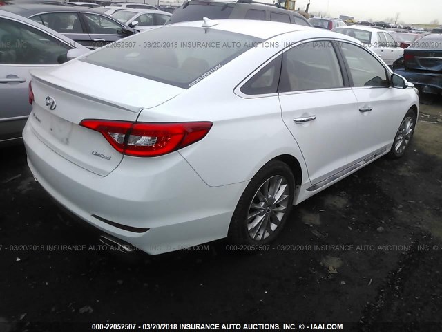 5NPE34AF1FH247496 - 2015 HYUNDAI SONATA SPORT/LIMITED WHITE photo 4