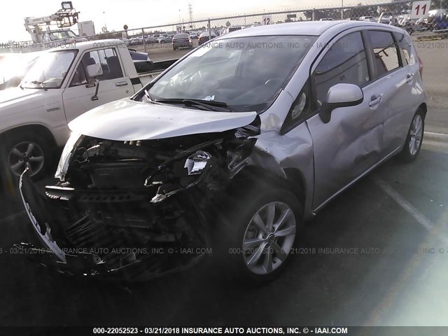 3N1CE2CP2EL376117 - 2014 NISSAN VERSA NOTE S/S PLUS/SV/SL SILVER photo 2