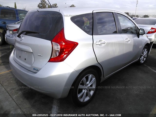 3N1CE2CP2EL376117 - 2014 NISSAN VERSA NOTE S/S PLUS/SV/SL SILVER photo 4