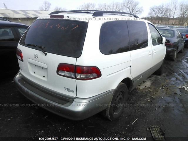 4T3ZF13C63U510175 - 2003 TOYOTA SIENNA LE/XLE WHITE photo 4