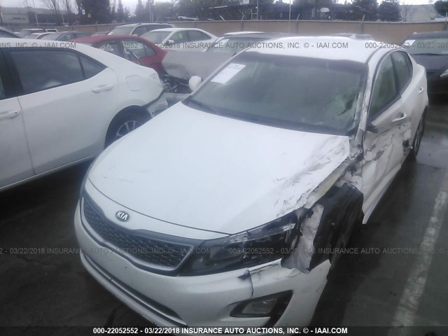 KNAGM4AD6F5078559 - 2015 KIA OPTIMA HYBRID WHITE photo 2