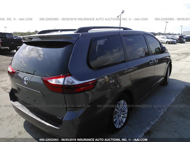 5TDYZ3DCXHS823543 - 2017 TOYOTA SIENNA XLE/LIMITED GRAY photo 4