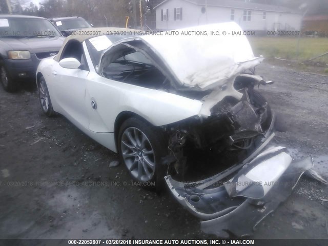 4USBU33537LW70392 - 2007 BMW Z4 3.0 WHITE photo 1