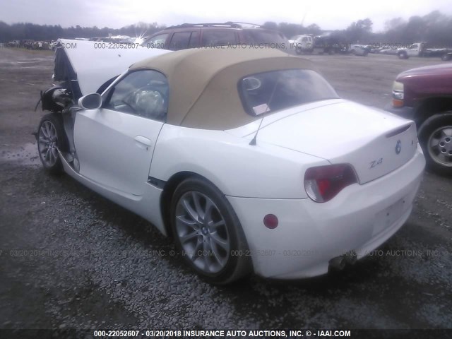 4USBU33537LW70392 - 2007 BMW Z4 3.0 WHITE photo 3