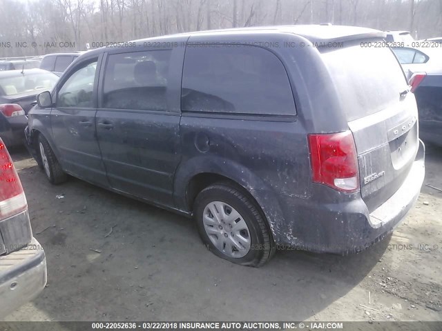 2C4RDGBG6ER166180 - 2014 DODGE GRAND CARAVAN SE BLUE photo 3