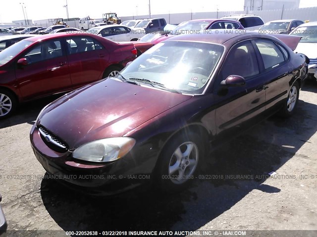 1FAFP53U51A177226 - 2001 FORD TAURUS SE BURGUNDY photo 2