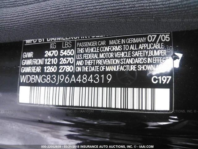 WDBNG83J96A484319 - 2006 MERCEDES-BENZ S 430 4MATIC BLACK photo 9